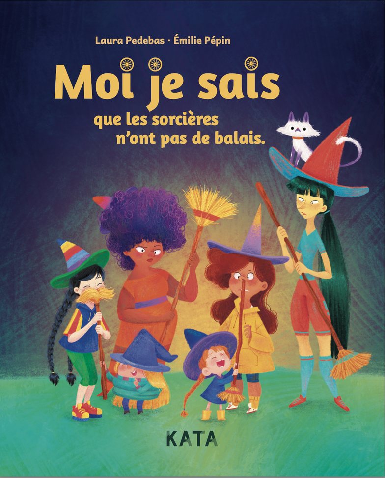 Couverture : deux sorcières à vélo dans la nuit